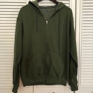 Men’s Heather Green Zip Up Hoodie